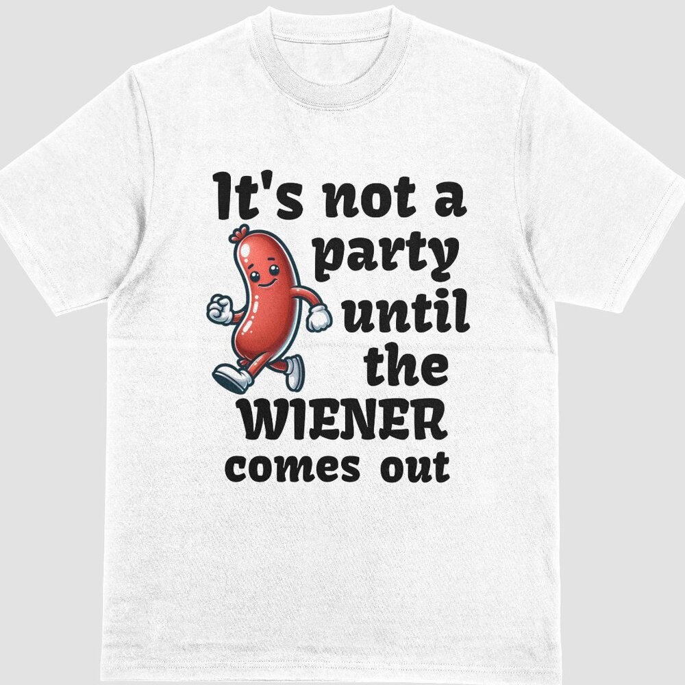 Wiener Party Funny Humorous T-shirt White
